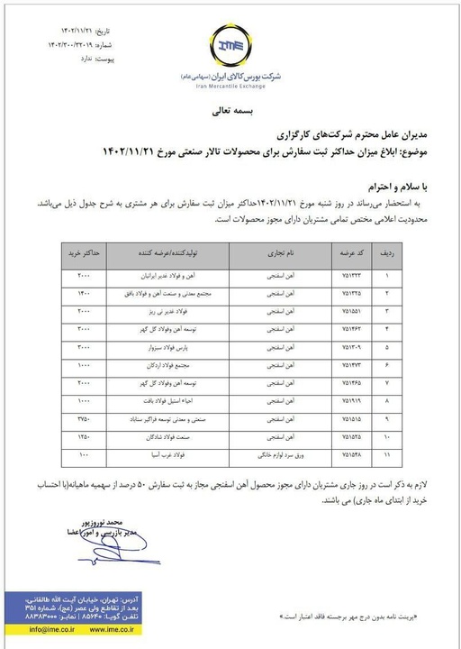 ابلاغیه بورس کالا| محدودیت خرید آهن اسفنجی و ورق لوازم خانگی