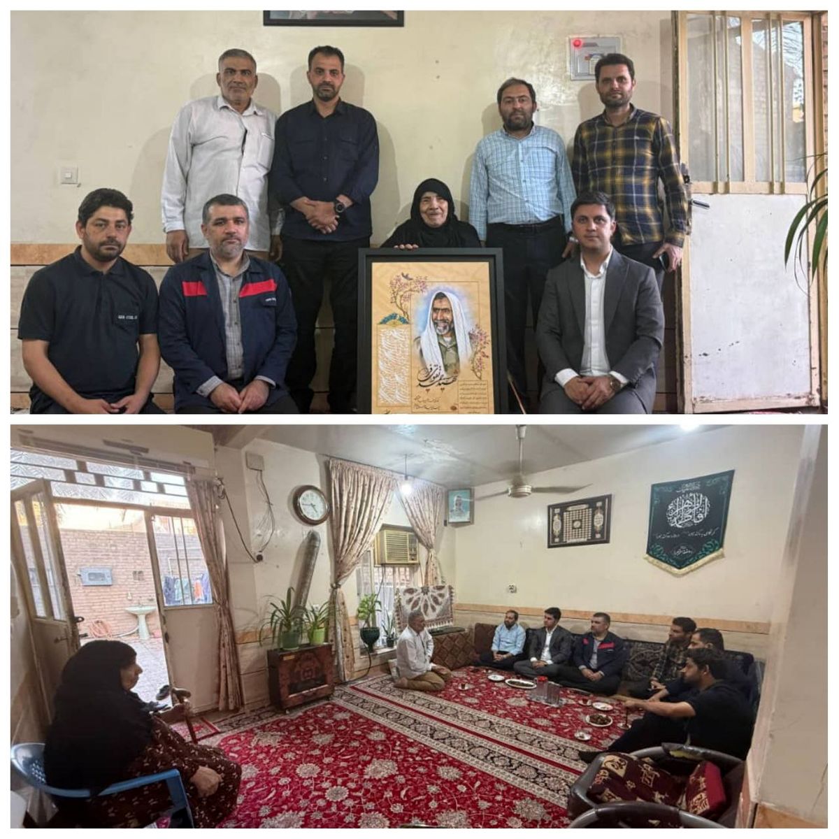 دیدار مدیران و کارکنان شرکت فولاد اکسین خوزستان با خانواده شهید مدافع حرم حمید تقویفر